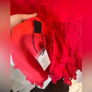 Shop Cider Red Ruffled Dress NWT